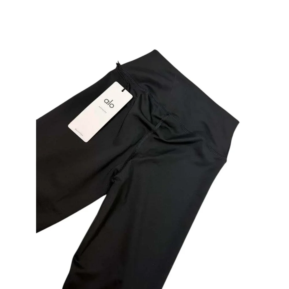 Alo Yoga Airbrush‎ High-Waist Snap Flare Leggings Black XS NWT